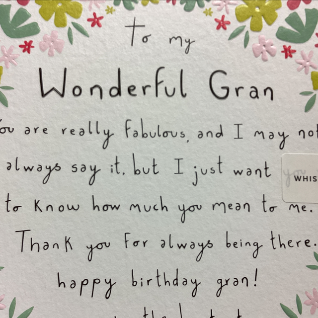 Birthday Relative Gran - Wonderful Gran WF