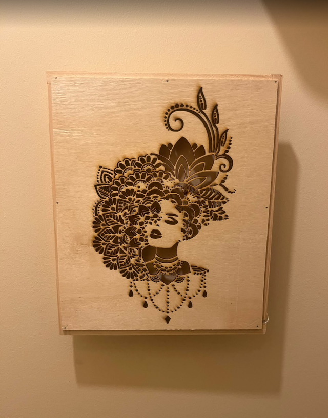 Tableau lumineux femme fleurie