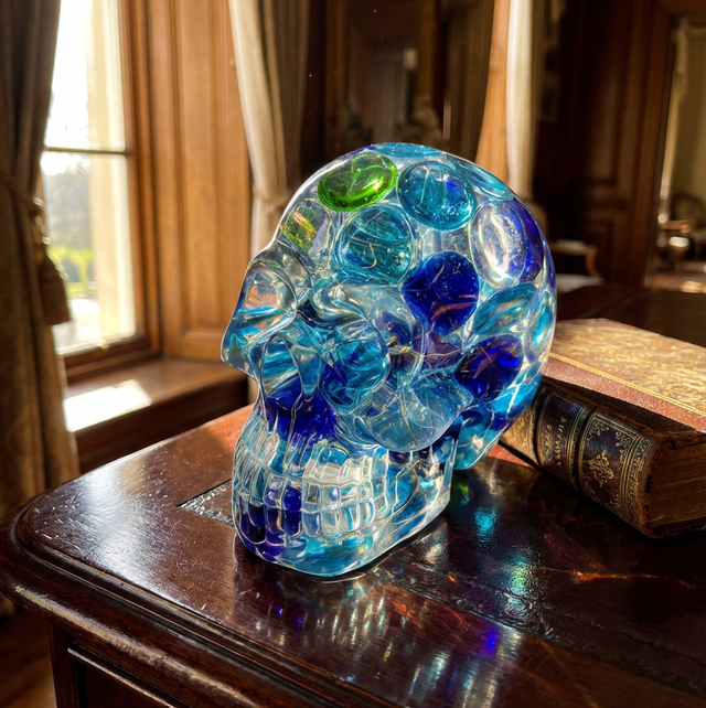 JJ0001 - Large Skull with Multi Stones