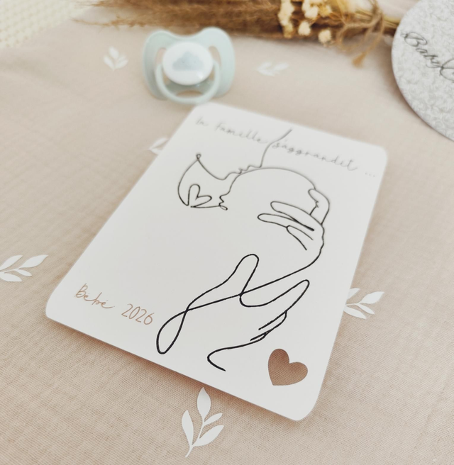 Carte annonce grossesse " la famille s'agrandit "