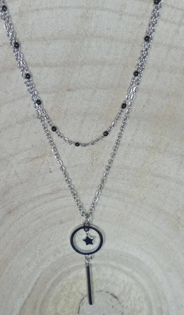 Collier double petite étoile 