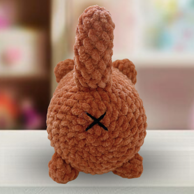 Crochet Chenille Loaf Cat, Ginger, Glitter Eyes, ukca Tested