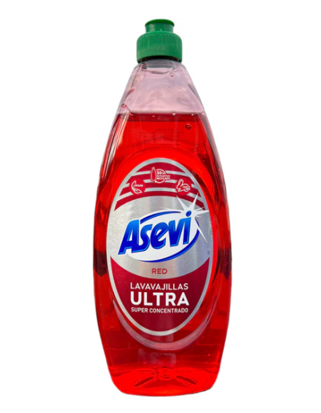 Asevi Super Concentrated Washing Up Liquid 650ml - Ultra Red 