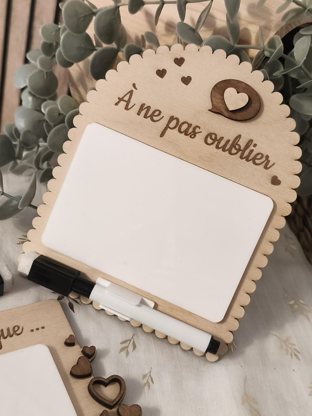 Mémo aimanté en bois – À ne pas oublier