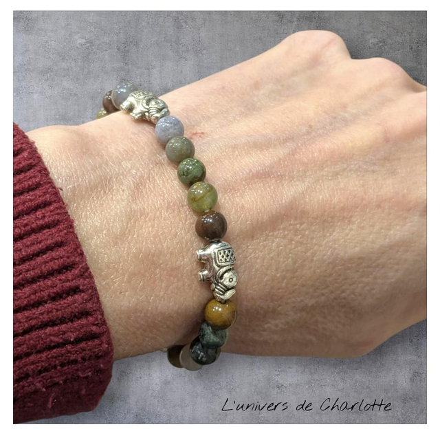 Bracelet "Agate Indienne" 6mm BR-075