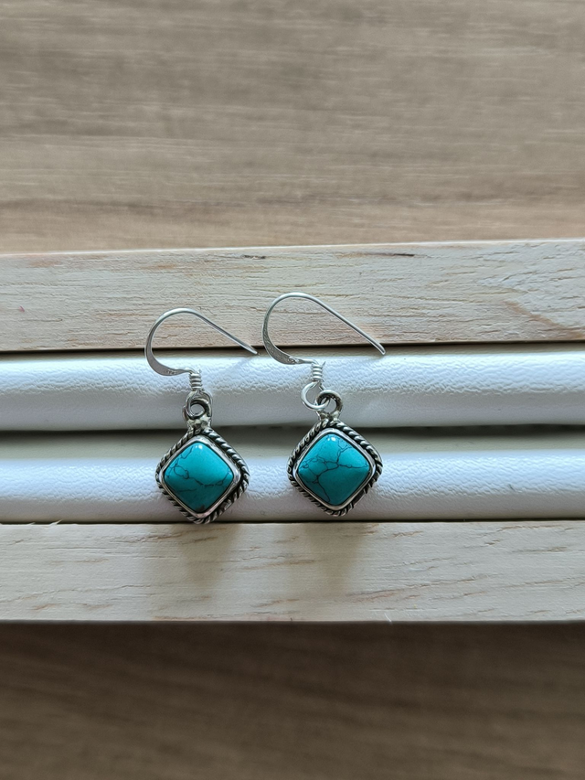 Turquoise de Chine &amp; Argent 925