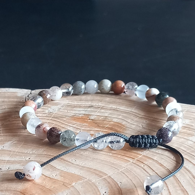 Bracelet ajustable en Quartz fantôme