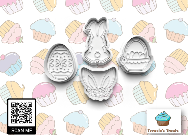 Easter Theme Fondant/cookie stamps with cutters(set 3)