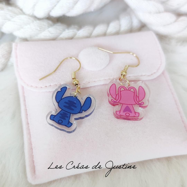 Boucles d&#039;oreilles Stitch et Angel 