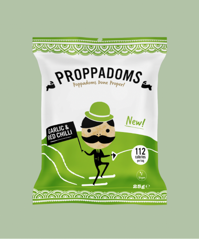 #403 Proppadoms Garlic &amp; Red Chilli 30g