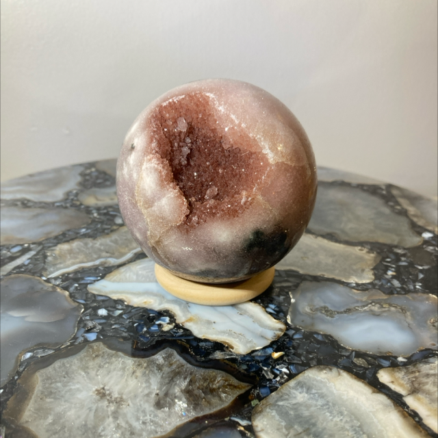 Pink Amethyst Druzy sphere