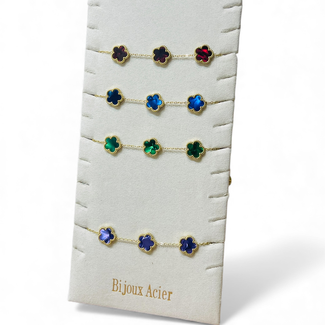 Bracelet trèfle nacré 