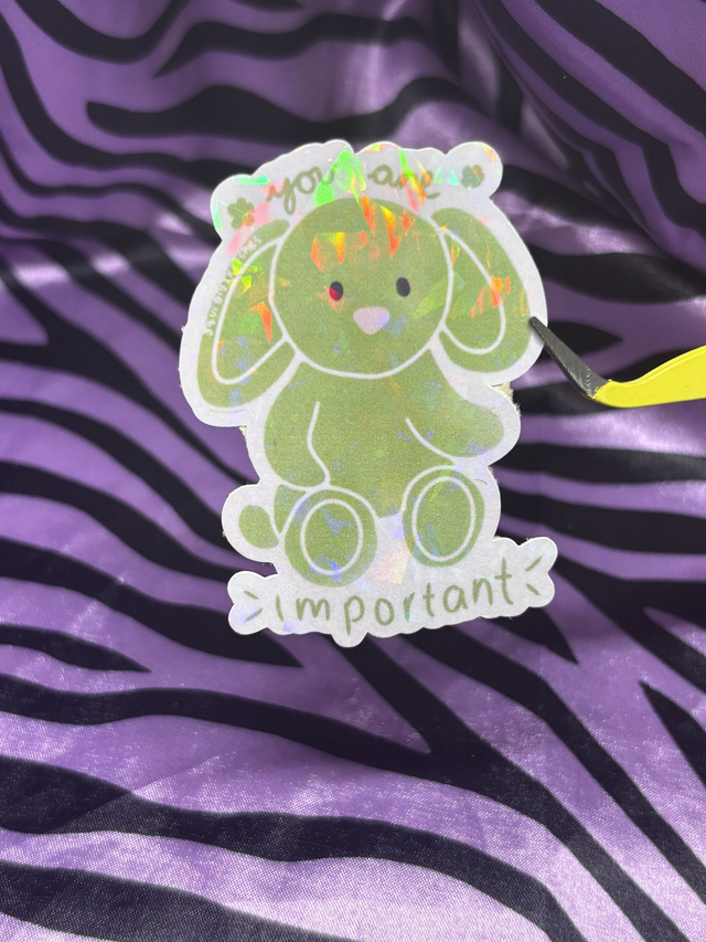 green positivity bunny sticker 