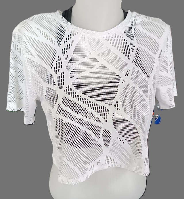 Crop top femme Calvin Klein pw-lace-cropped ss t-shirt