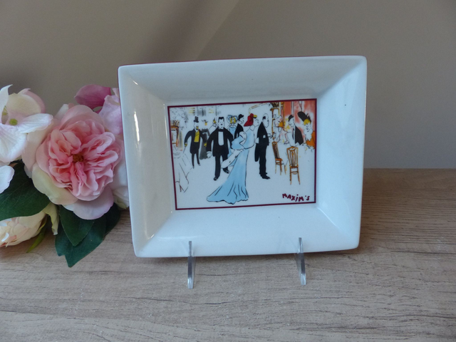 Vide-Poche Cendrier MAXIM’S Années 1980 - Art Nouveau, Plat à Bijoux ou Gourmandises, Plat Apéritif ou Chocolats - Déco Vintage Chic Cadeau