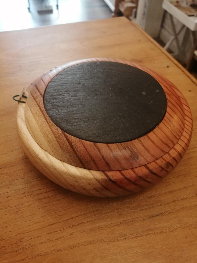 Boîte plate bois et ardoise séquoia