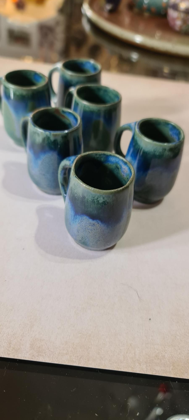 Lot de 6 mugs miniatures grès 