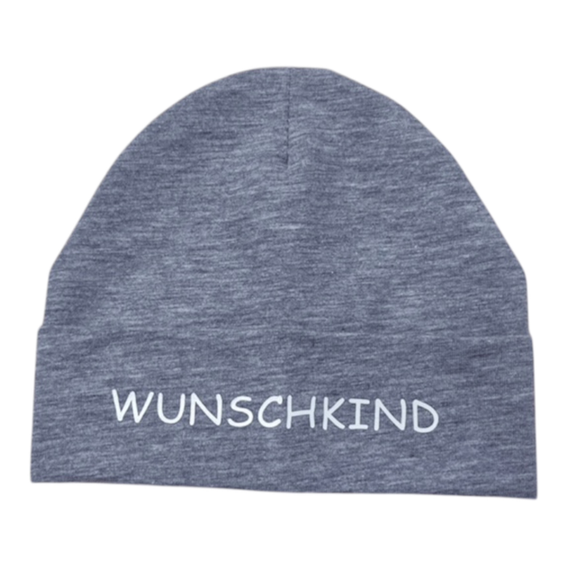 Mütze „Wunschkind“  hellgrau