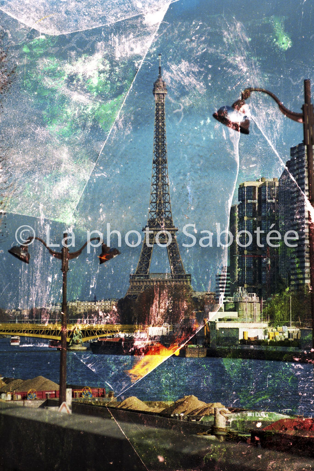 création, photographie expérimental : "seine-Paris" : La Tour Eiffel
