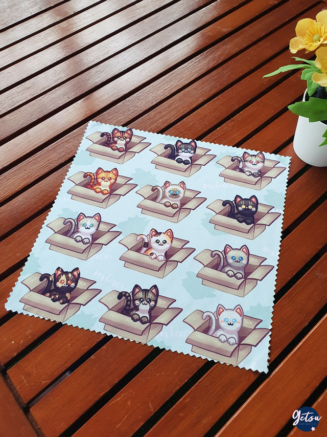 Essuie-lunettes 12 chats