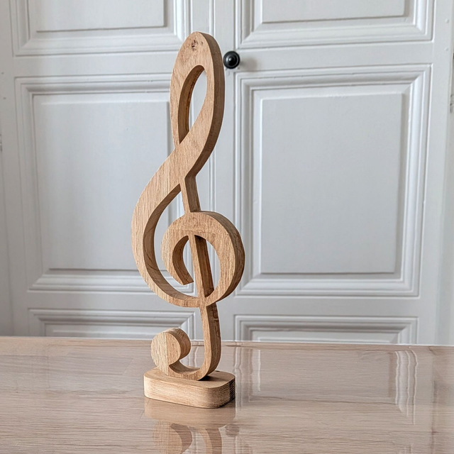 Clef de sol en chêne