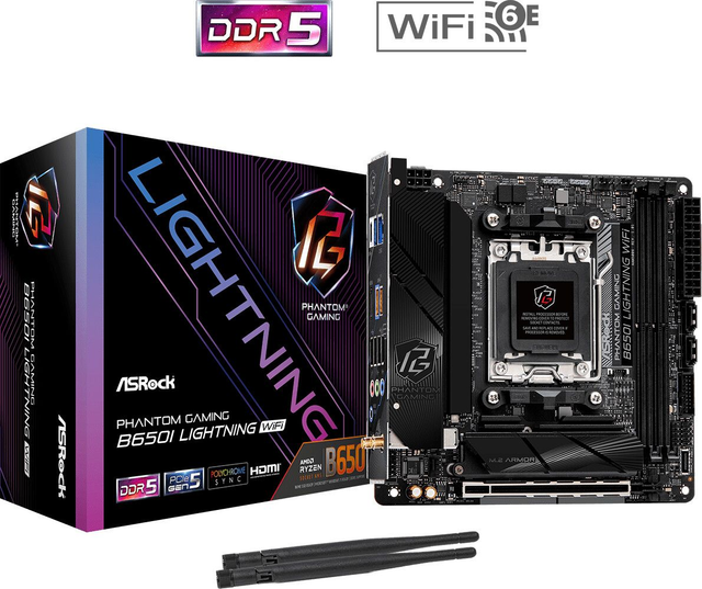 02.2.0052 – Scheda Madre ASRock B650I Lightning WiFi AM5 – Mini‑ITX gaming per Ryzen 7000
