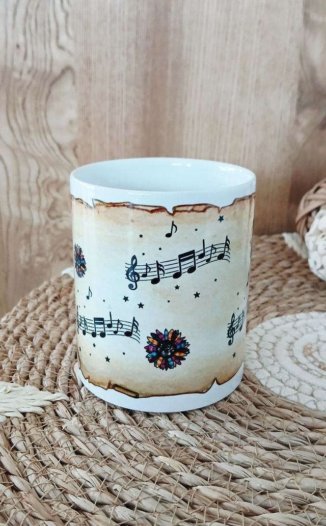 Tasse sublimée &quot;Note de musique&quot;