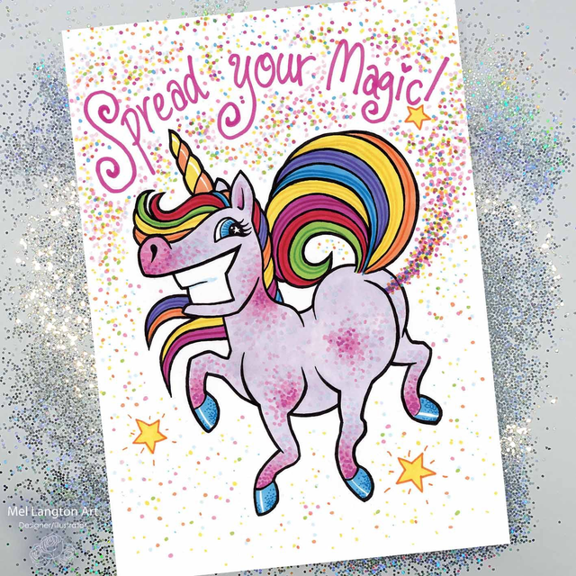Spread You Magic Farting Unicorn Greeting Card