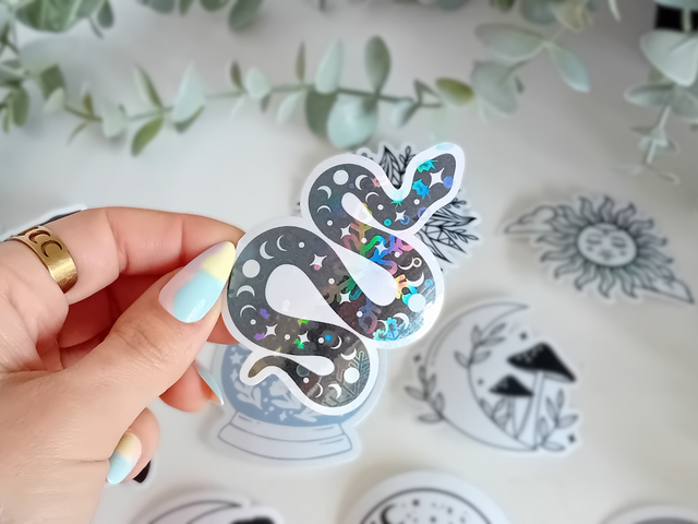 Sticker Holographique Waterproof - Serpent