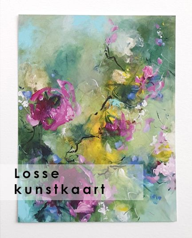Losse kaart met envelop wit - Wild Flowers
