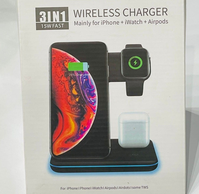 Induktives Ladegerät für Handy, Uhren, Airpods