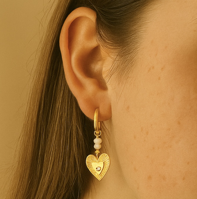 Oorbellen hart goud 
