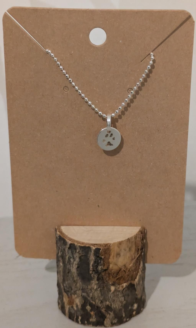 Dog paw charm sterling silver bracelet 