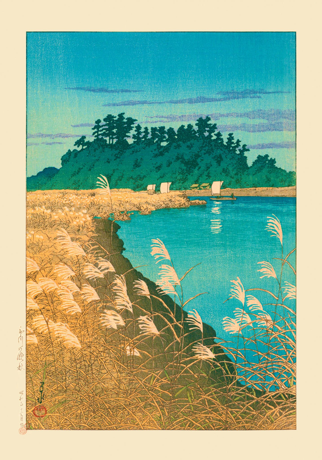 Late Autumn in Ichikawa by Kawase Hasui
