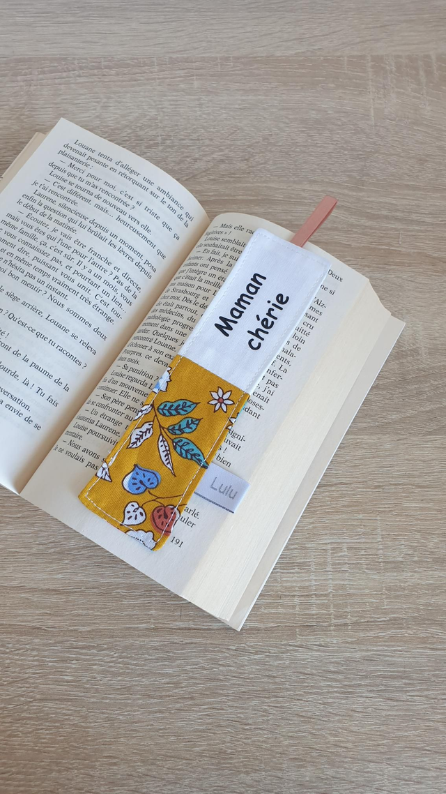 Marque pages maman chérie jaune 