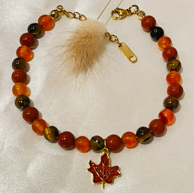 Bracelet Énergie • Confiance • Protection – Cornaline, Œil de tigre doré & Jaspe rouge