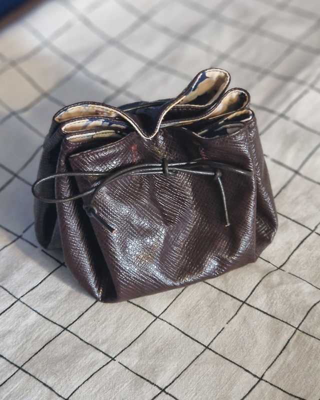 Bourse grande - simili et fleurs