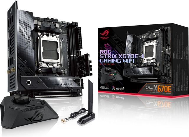 02.3.0011 – Scheda Madre ASUS ROG Strix X670E‑I Gaming WiFi – Mini‑ITX high‑end nera RGB con WiFi 6E per Ryzen 7000/8000/9000