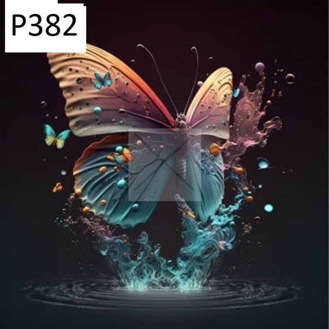 Panneau Papillon en Polyester - 30x30cm