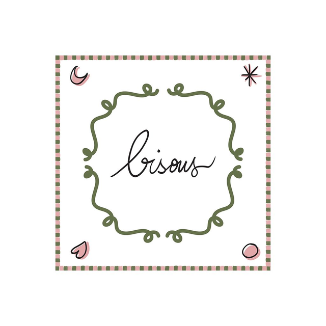 Serviettes papier bisous kaki