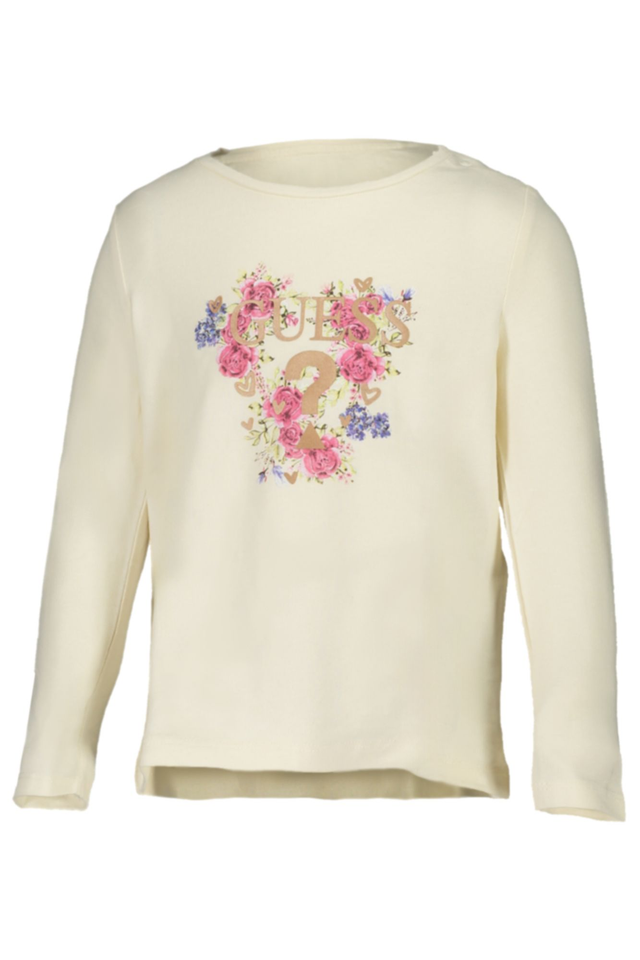 GUESS JEANS T-SHIRT MANICHE LUNGHE BAMBINA BIANCO