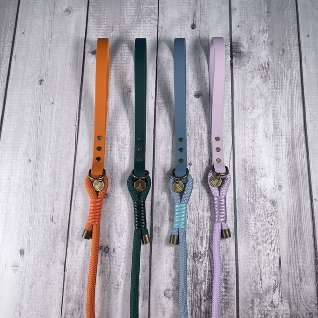 Blue Rope Lead with Waterproof BioThane® Handle