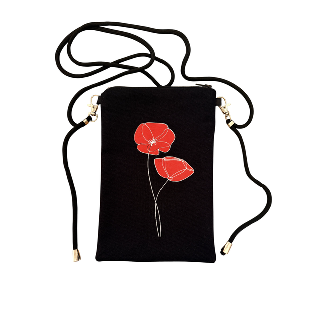 Sacoche téléphone Coquelicots