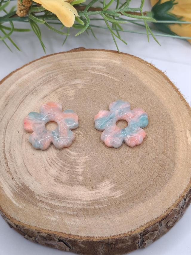 Fleurs Mohana Bleu/PĂȘche