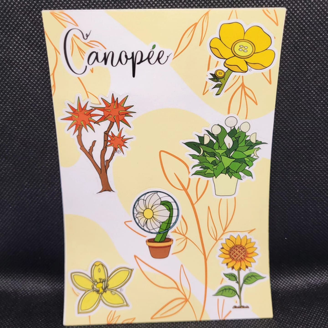 Planche de stickers jaune