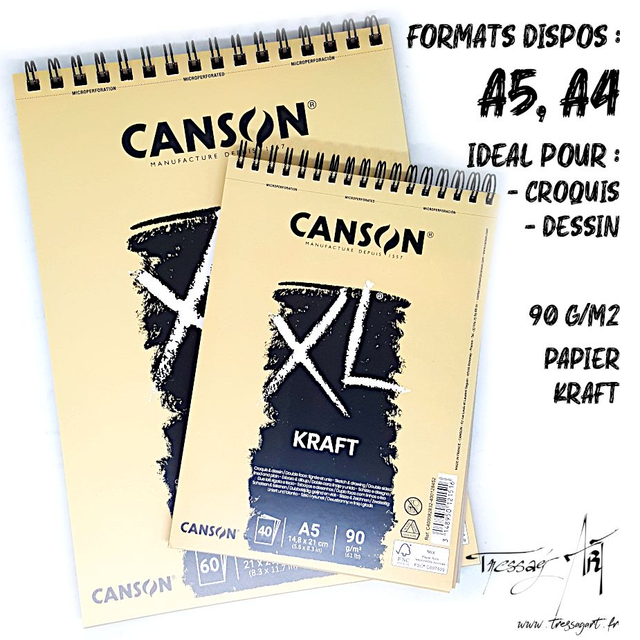 CANSON - CARNET SPIRALE XL KRAFT - CA034