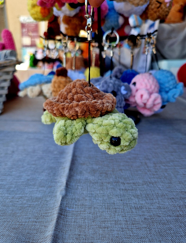 Porte Clés Tortue Brun &amp; Kaki