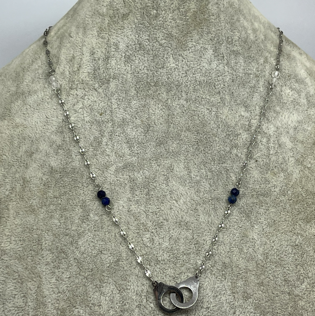 Collier Lapis Lazuli et Cristal de Roche