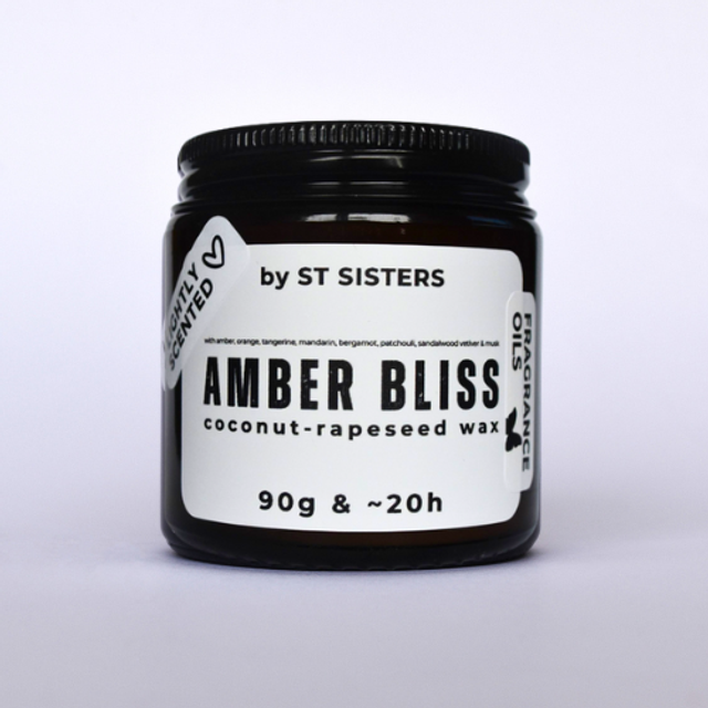 "AMBER BLISS" lightly scented candle