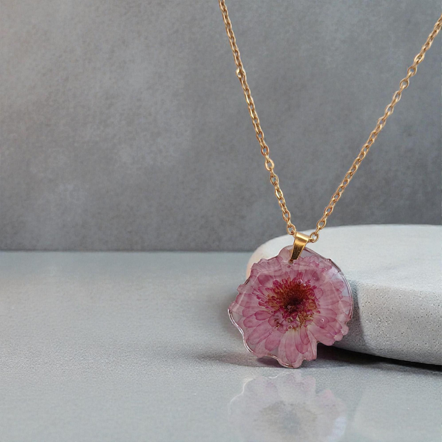 Colgante de flor roja-rosada 017